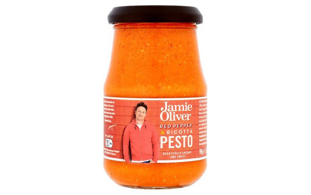 Jamie Oliver Red Pepper & Ricotta Pesto   Glass Jar  190 grams